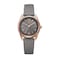CITIZEN Womens EcoDrive Dress Classic Watch in RoseTone Stainless Steel with Grey Leather Strap Grey Dial Model FE121805H