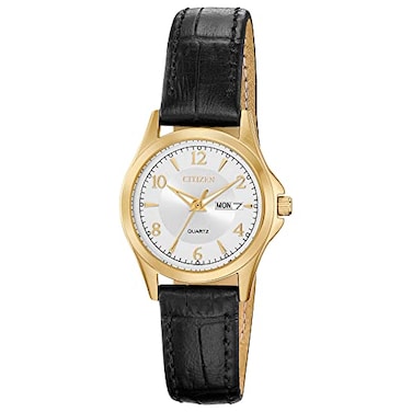 Citizen Quartz Womens Watch Stainless Steel with Leather strap Casual Brown Model EQ059326A