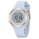GOLDEN HOUR Waterproof Sport Womens Digital Chronograph Silicone Watch in Rose Gold Dial Light Blue Strap