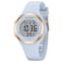 GOLDEN HOUR Waterproof Sport Womens Digital Chronograph Silicone Watch in Rose Gold Dial Light Blue Strap