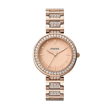 Fossil Karli ThreeHand Rose GoldTone Stainless Steel Watch