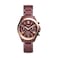 Fossil Womens Modern Courier Quartz Stainless Chronograph Watch Color Wine Model BQ3281