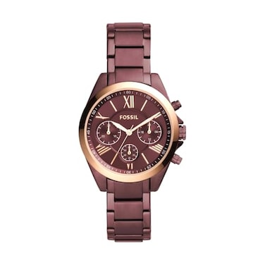 Fossil Womens Modern Courier Quartz Stainless Chronograph Watch Color Wine Model BQ3281