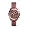 Fossil Womens Modern Courier Quartz Stainless Chronograph Watch Color Wine Model BQ3281