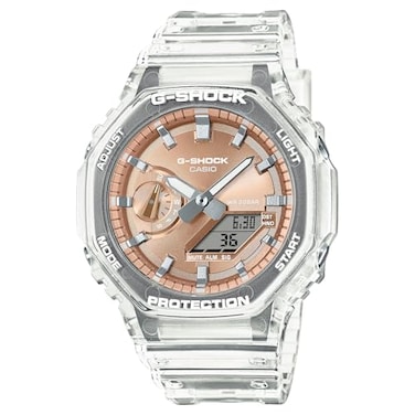 G-Shock Casio GShock Octagonal Rose Gold Dial Translucent Resin Watch GA2100BM7A5