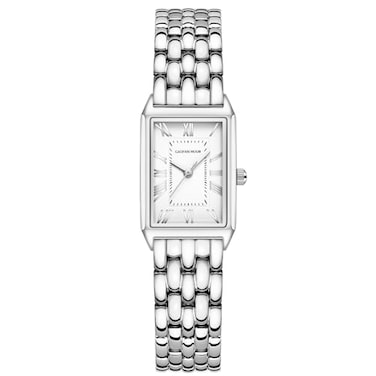 GAOFAN HOUR Watches for Women with Vintage Rectangular CaseWhite Roman DialStainless Steel BandAdjustment Tool IncludedWater Resistant