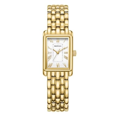 BOFAN Gold Watches for Women with Vintage Bracelet Rectangular Case Roman DialAdjustment Tool IncludedWater Resistant