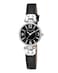 Anne Klein Womens 109443BKBK SilverTone Black Dial and Black Leather Strap Watch