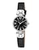 Anne Klein Womens 109443BKBK SilverTone Black Dial and Black Leather Strap Watch