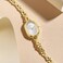 CHEETAH Petite Gold Watch for Women with Small Vintage Bangle Diamonds Dial in White