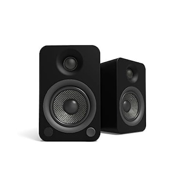 Kanto YU4 Powered Speakers with Bluetooth and Builtin Phono Preamp Auto Standby and Startup Remote Included 140W Peak Power Matte Black Pair