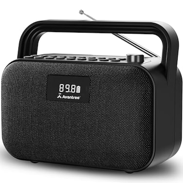 Avantree PowerByte Portable FM Radio with Powerful 30W Stereo Bluetooth Speakers SD Card Player 20hr Rechargeable Playtime and Extended Range Wireless Wired Speaker U Disk Player