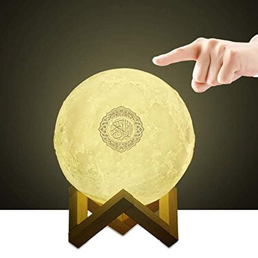 Swthlge 3D Moon Quran Speaker Light Portable Quran Speaker APP Control Remote Small Moon Light Night Light with Bluetooth Eid Mubarak hajj Gifts