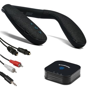 HomeSpot BA210 v2 Auracast Bluetooth 53 Transmitter with JY538 Neckband Speaker 50 Hrs Battery aptX AdaptiveLLHD Optical35mmRCA for TV Audio Systems