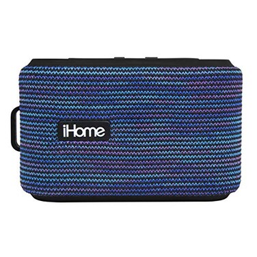 iHome Slip and Water Resistant Fabric Rechargeable Bluetooth Speaker with Speakerphone PurpleWhite iBT370UW