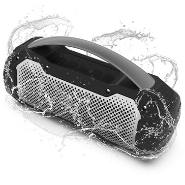 Pyle Portable Wireless Bluetooth Loud Streaming Speaker wDeep Bass HandsFree Microphone wTWS Stereo Sound Function IPX6 Waterproof Outdoor Speaker 8H Playtime AUX BT Range 32 ft PCMPSB1BK