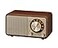 Sangean WR7GW Wood Cabinet Mini Bluetooth Speaker with FM Tuner and Auxin Special Edition Color GoldWalnut