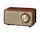 Sangean WR7GW Wood Cabinet Mini Bluetooth Speaker with FM Tuner and Auxin Special Edition Color GoldWalnut