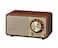 Sangean WR7GW Wood Cabinet Mini Bluetooth Speaker with FM Tuner and Auxin Special Edition Color GoldWalnut