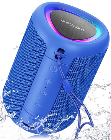 CHIFENCHY Portable Bluetooth Speaker Beach Essentials Powerful Crystal Clear SoundDynamic LightIPX5 WaterproofAll Day PlaytimeWireless BT 53TWS Paring Dad Gifts OutdoorTravelCampingPool Accessories