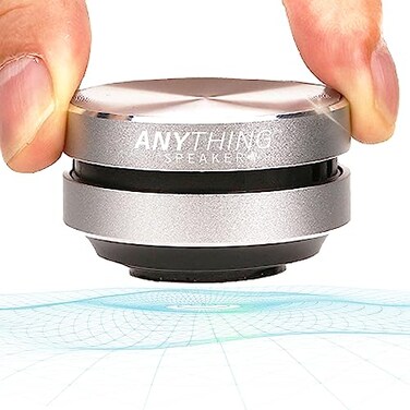 Anything Speaker Portable Mini Bluetooth Turn Anything Into A Speaker Wireless Bone Conduction Induction Vibration Humbird Gift Box Nano Travel Sized 360 Sound Silver