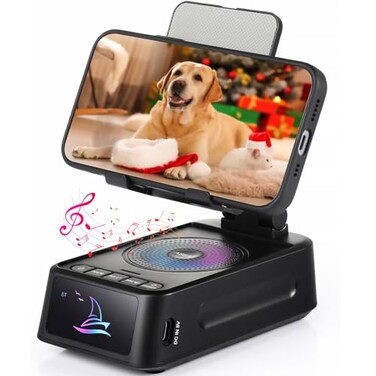 ASEAT Gifts for Men Women Cell Phone Stand with Bluetooth Speaker Led Light Unique Gift for Dad Him Husband Boyfriend Cool Gadget Compatible with iPhoneAndroid Ideal Gifts for Christmas