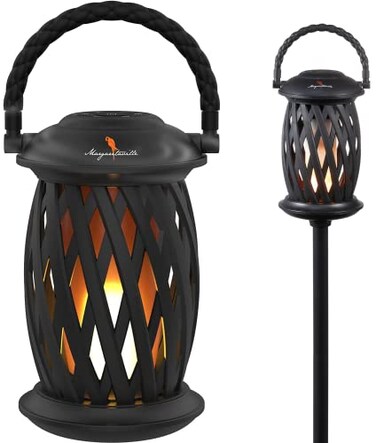 Sakar Margaritaville Tiki Torch Waterproof Bluetooth Speaker Portable Party Speaker with Flickering LED Lights Perfect for Travel Parties Yards and Pools