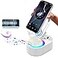 AKLLCCR Wireless Induction Audio Bluetooth Speaker 5in1 Phone Holder Emergency Rechargeable 3000mAh with Colorful Ambient Light 300 Foldable for Tablet iPhone Android Gifts for Men Women White