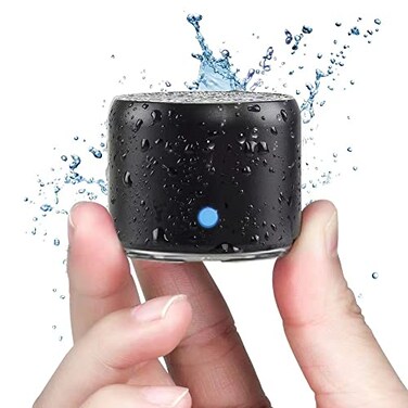 EWA Travel Case Packed A106 Pro Portable Bluetooth Speaker with Custom Bass Radiator Brief Design IP67 Waterproof Perfect Mini Speaker for Shower Room Bike Car Black