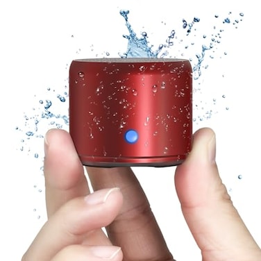 EWA Travel Case Packed A106 Pro Portable Bluetooth Speaker with Custom Bass Radiator Brief Design IP67 Waterproof Perfect Mini Speaker for Shower Room Bike Car Red