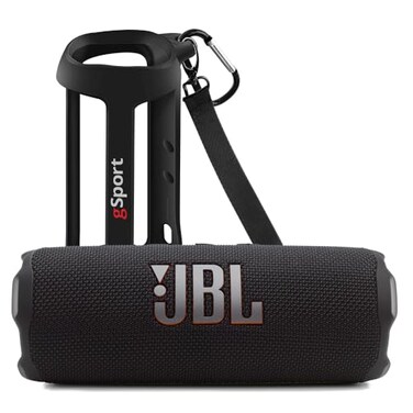 JBL FLIP 7 Waterproof Portable Speaker Bundle with gSport Silicone Sleeve Black