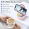 AKLLCCR Wireless Induction Audio Bluetooth Speaker 5in1 Phone Holder Emergency Rechargeable 3000mAh with Colorful Ambient Light 300 Foldable for Tablet iPhone Android Womens Birthday GiftsPink