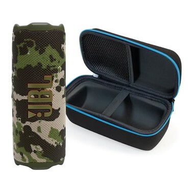 JBL Flip 7 Squad Bundle with divvi Protective Hardshell Case Black