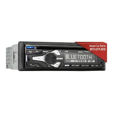 Jensen JCR311 10Character LCD Single DIN Car Stereo with CD Player Bluetooth Hands Free Calling Music Streaming Push to Talk Assistant AMFM Radio USB Playback Charging