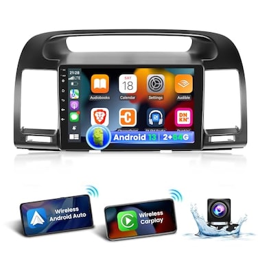 EKAT 2G64G Car Radio for Toyota Camry 2000 2001 2002 2003 2004 2005 2006 Android Camry Stereo with 9 inch Touch Screen CarplayAndroid Auto1080PBluetoothWiFi AHD Backup Camera
