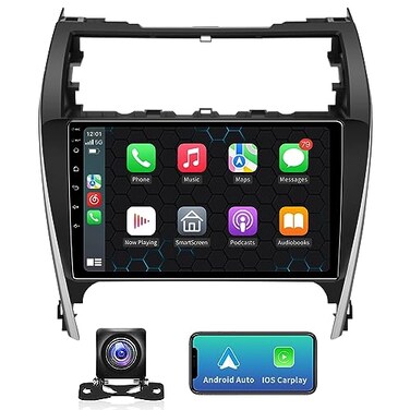 PASYRTM 102 Inches IPS HD Touch Screen Car Radio Wireless CarPlay Android Auto GPS FMSWC Bluetooth Backup Camera Fit for Toyota Camry 2012 2013 2014 JBL