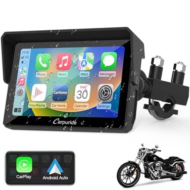 Carpuride W502 Motorcycle GPS Wireless Portable CarplayAndroid Auto Waterproof Car Stereo 5 IPS Touch Screen with Dual Bluetooth NavigationSiriG00gle Assistant for Motorbike