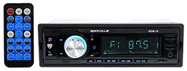 Rockville RDM18 V2 InDash Digital Media Car Receiver 50W 4 Channels Bluetooth AMFM MP3 USBSD Color Selectable Remote Perfect for Car Audio