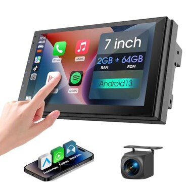 Haudio 7 Car Stereo Double Din Wireless Apple Carplay Radio Screen for Car Audio Receivers Bluetooth 50 Car Play Android Auto Touchscreen Channel RCA Backup Camera SWC FMAMCar Audio Receivers