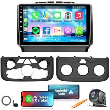 Inexaccessories 8Core64G Android 15 Car Radio for Dodge RAM 150025003500 20132018Manual and Auto AC 9 Inch QLED Touch Screen Car Stereo with Wireless CarplayAndroid AutoGPS WiFi BluetoothFMDSP
