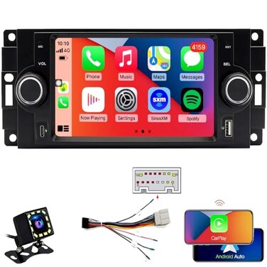 LITCOMFY QLED Screen Radio for Dodge Ram 150025003500 2006 2007 2008Chrysler 300 300C 2005 2006 2007Jeep Grand Cherokee 2005 2006 2007CarPlay Android Auto ReadyFast ChargeFree Back Camera