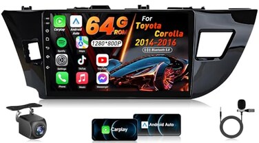 Jingelsye 4Core 64G ROM Car Radio Stereo for Toyota Corolla 20142016 5GWiFi 101 1280 800 Touch Screen Head Unit Wireless Carplay Android Auto Bluetooth GPS RDS EQ HiFi FM Mirror Link SWC Backup Camera