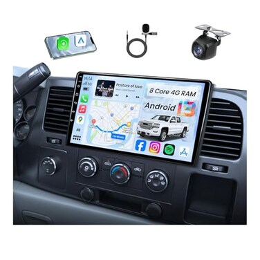 Jufodrca 8Core 464GB QLED Radio for 20072013 Chevy Silverado 1500 Tahoe Equinox GMC Sierra Yukon 101 HD IPS Touchscreen Wireless CarplayAndroid Auto GPS 5G WiFi Bluetooth FMAM DSP SWC Backup Camera