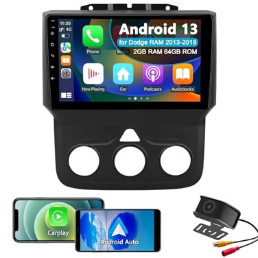 UUTouIoI Car Stereo Radio for Dodge RAM 1500 2500 3500 2013 2014 2015 2016 2017 2018 Android 13 2G64G Head Unit for Ram 9 inch IPS Touch Screen Wireless CarPlayAndroid Auto Bluetooth WiFi Backup Camer