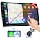 Haudio 9 Inch Wireless Carplay Screen for CarDouble Din Car Audio Receivers with Voice ControlHD Portable Car Stereo Touch Screen with Backup Camera