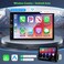 VECHTEL 104 Single Din Touchscreen Car Stereo with Wireless Carplay Android Auto Adjustable Car Radio with Bluetooth Mirror Link FM Radio Subwoofer SWC Backup Camera