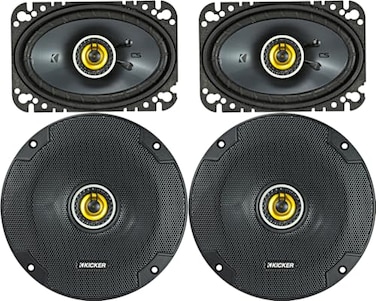 KICKER Speaker Package of 2 Items CS Series Two 65 Coaxial Speakers 4Ohm Two 4x6 Coaxial Speakers 4Ohm 1x 46CSC654 1x 46CSC464