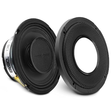 DS18 PROHY6MSL 65 Shallow Hybrid MidRange Car Audio Loudspeaker with Builtin Driver and Grill Included 300W Max 150W RMS 8 Ohms 1 Speaker