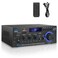 JIAATGA Stereo Home Audio Amplifier Receiver AK45 400W Bluetooth 50 HiFi Stereo Power Amplifier 20 Channel RMS 40W x 2 Home Audio System with Remote Control Amp WMICUSBRCAFM Radio