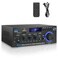 JIAATGA Stereo Home Audio Amplifier Receiver AK45 400W Bluetooth 50 HiFi Stereo Power Amplifier 20 Channel RMS 40W x 2 Home Audio System with Remote Control Amp WMICUSBRCAFM Radio